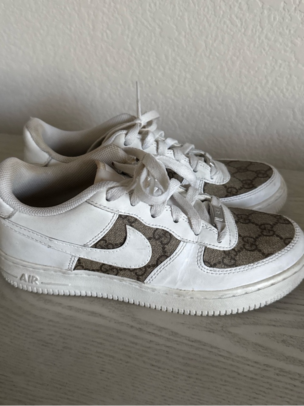 Nike White Sneakers with Gucci accent